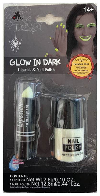 Glow in the Dark Lipstick And Nail Polish Set — XH8068