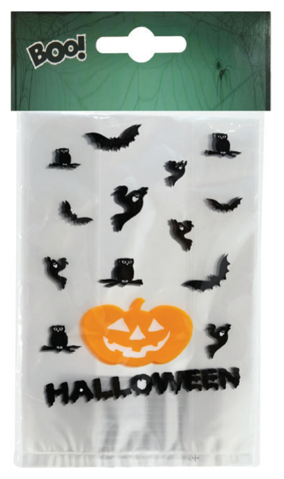 Trick Or Treat Bag With Ties 16cm 12pk — XH8168