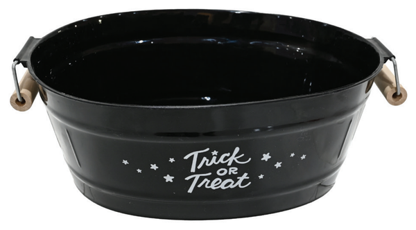 Trick Or Treat Oval Black Bucket 23cm — XH8177