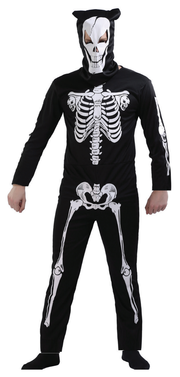 Costume Skeleton Jumpsuit With Mask Adults — XH8510