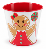 Gingerbread Christmas Metal Bucket