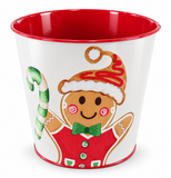 Gingerbread Christmas Metal Bucket