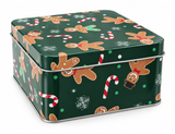 Gingerbread Square Christmas Cookie Tin 12cm