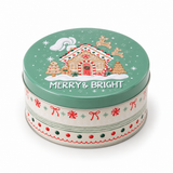 Gingerbread Round Christmas Cookie Tin