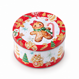 Gingerbread Round Christmas Cookie Tin