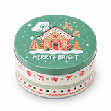 Gingerbread Round Christmas Cookie Tin