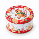 Gingerbread Round Christmas Cookie Tin
