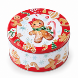 Gingerbread Round Christmas Cookie Tin