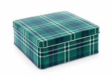 Tartan Square Christmas Cookie Tin
