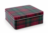 Tartan Square Christmas Cookie Tin