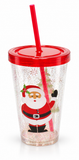 Christmas Glitter Cup with Straw 550 mL