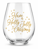 Gold Christmas Stemless Glass 550 mL