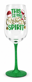 Christmas Glitter Stem Wine Glass