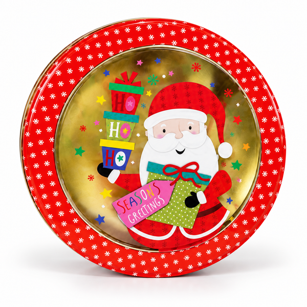 Round Christmas Cookie Tin