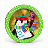 Round Christmas Cookie Tin