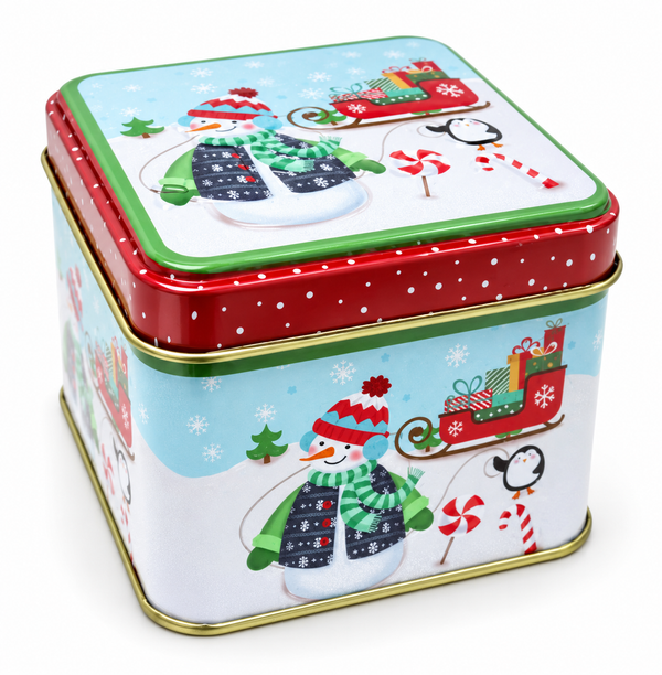 Mini Square Christmas Storage Tin