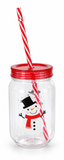 Christmas Screw-Top Cup with Straw