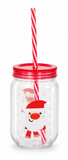 Christmas Screw-Top Cup with Straw
