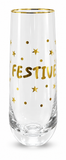 Gold Christmas Stemless Bubbly Glass
