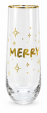 Gold Christmas Stemless Bubbly Glass