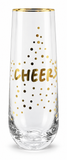 Gold Christmas Stemless Bubbly Glass