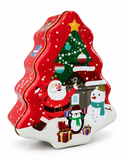 Christmas Tree-Shaped Cookie Tin