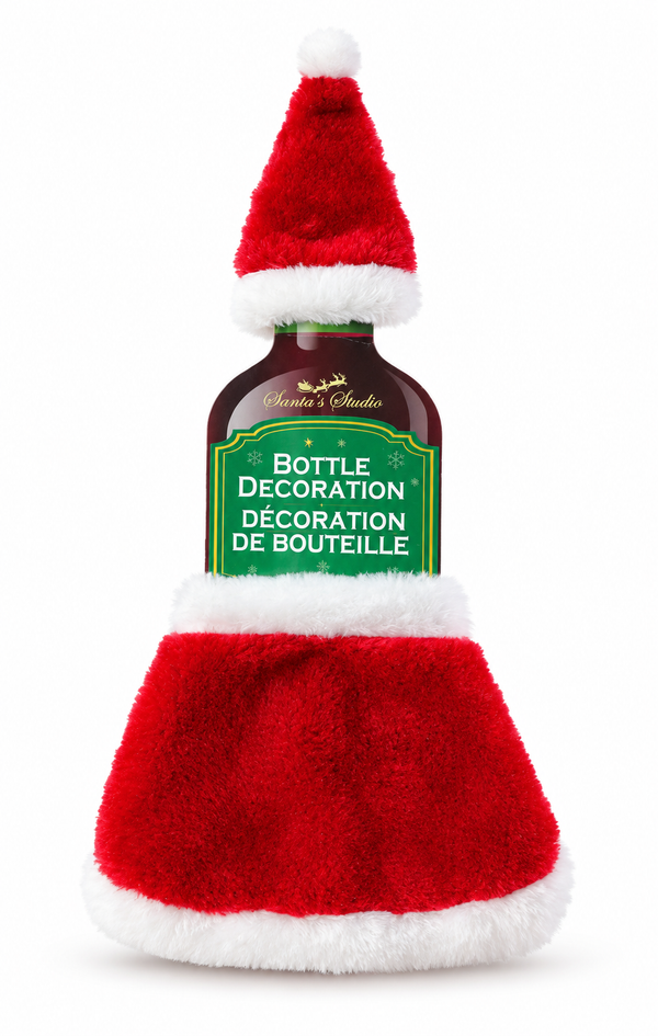 Plush Santa Bottle Cover – 2 Piece Set