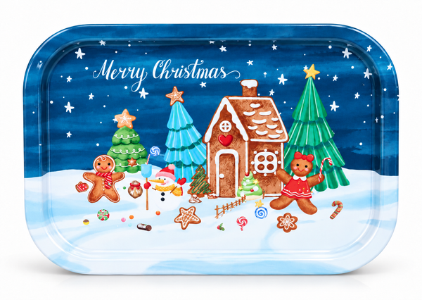 Rectangular Christmas Metal Serving Tray