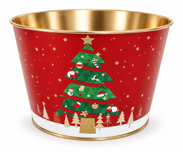 Printed Christmas Metal Bucket – 10.5cm