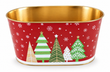 Printed Christmas Metal Tub – 19.5cm