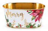 Printed Christmas Metal Tub – 19.5cm