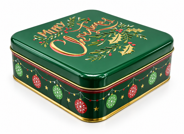 Embossed Christmas Cookie Tin