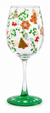 Printed Christmas Wine Glass