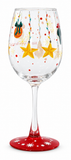 Printed Christmas Wine Glass