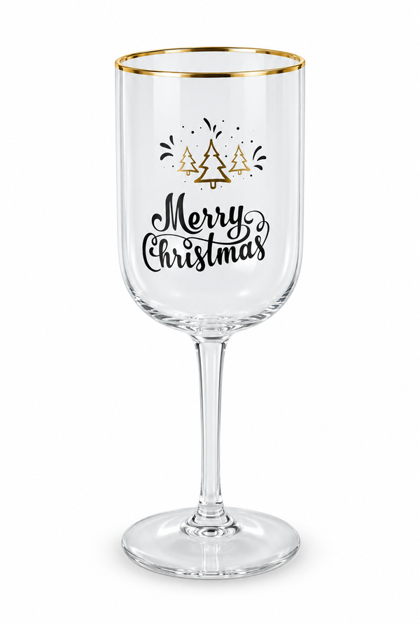 Fluted Christmas Stem Wine Glass 400 mL