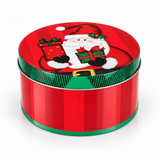 Round Christmas Cookie Tin – Santa and Nutcracker Designs
