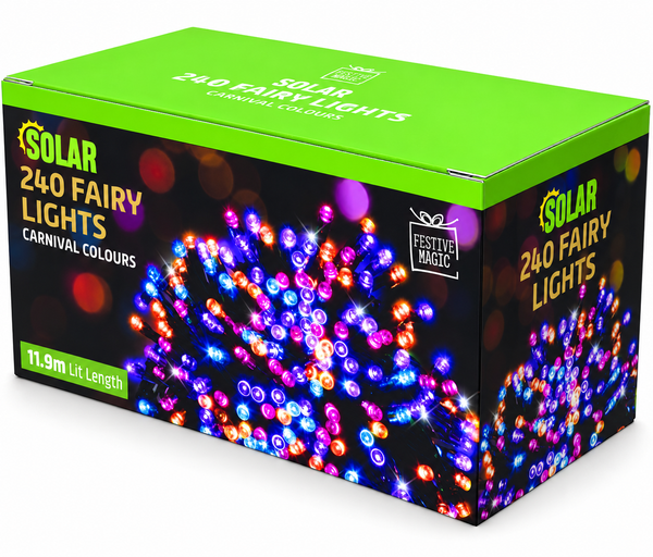 Solar Fairy Lights 240 – Carnival Colours