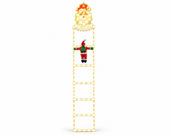 LED Starry Ladder with Santa Topper – 180cm