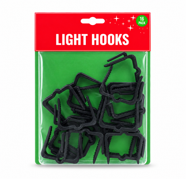 Balcony and Fence Light Hooks – 16 Pack