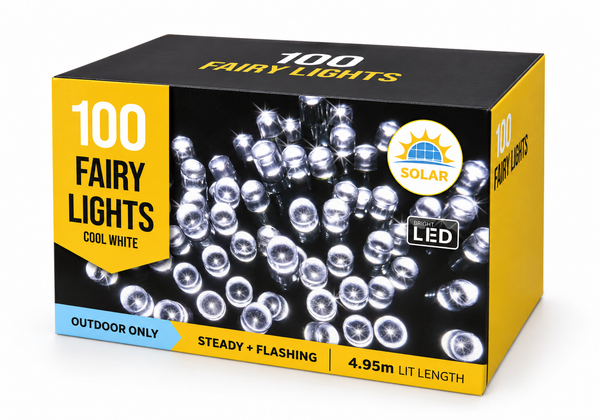 Solar LED Fairy Lights 100 – Cool White