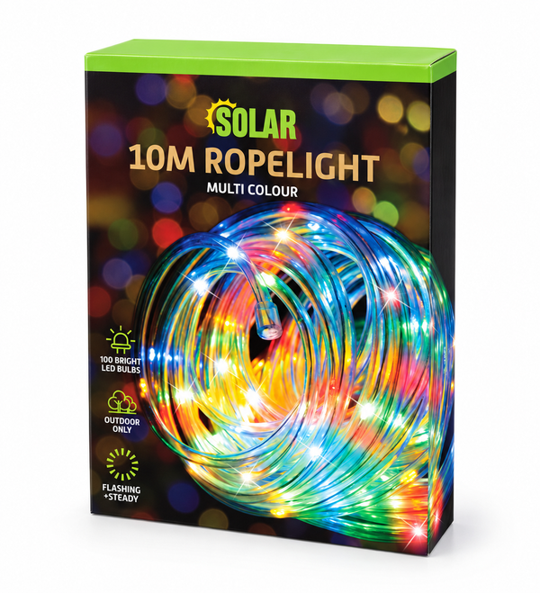 Solar LED Rope Light 10 m – Multicolour