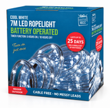 Battery-Operated LED Rope Light with Timer 7 m