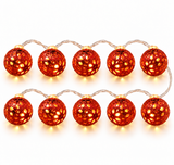 Battery-Operated LED Metal Ball Lights – 10 Lights