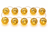 Battery-Operated LED Metal Ball Lights – 10 Lights
