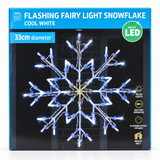 Battery-Operated LED Snowflake 33 cm