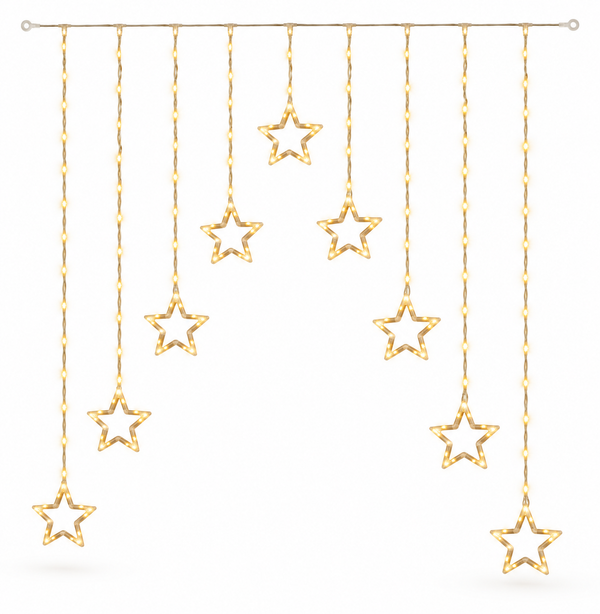 Gold LED Wire Star Curtain
