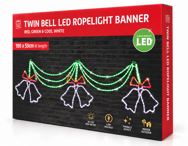 LED Rope-Light Bell Drape