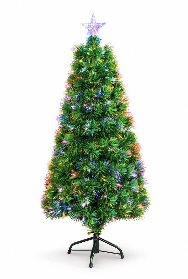 Multicolour LED Fibre Optic Christmas Tree 120 cm