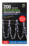 Battery-Operated LED Cluster Lights with Timer – 200 Lights