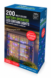 Battery-Operated LED Curtain Lights with Timer – 200 Lights